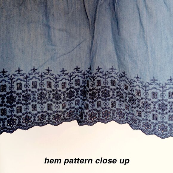 Blue Flutter-Sleeve Tie-Back Chambray Midi Dress Size 4X - Picture 5 of 6